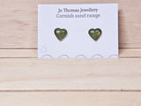 Cornish Sand heart studs