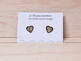 Cornish Sand heart studs