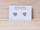 Cornish Sand heart studs