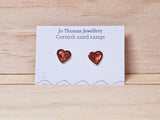 Cornish Sand heart studs