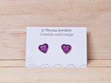 Cornish Sand heart studs