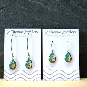 Seahorse Shoreline Sea drop earrings Sea Green Pearl £8-£10